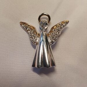 Monet Silver and Gold Angel Pendant